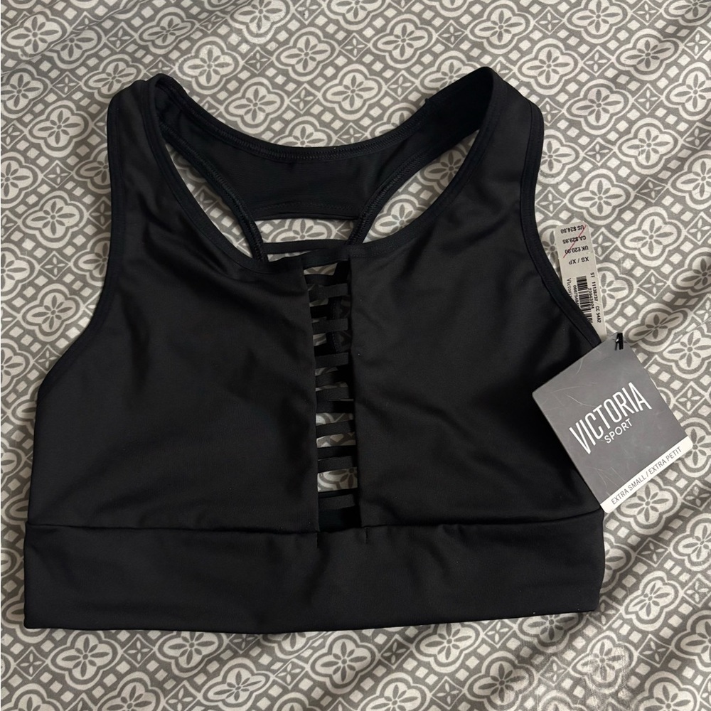 Victoria's Secret Sleek Black Sports Bra with Ladder Straps